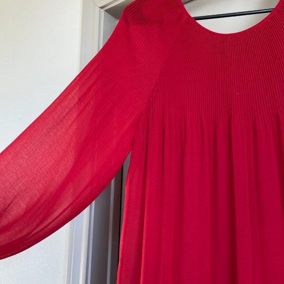 Hot Red Rouched Dress - Picture 2 of 2